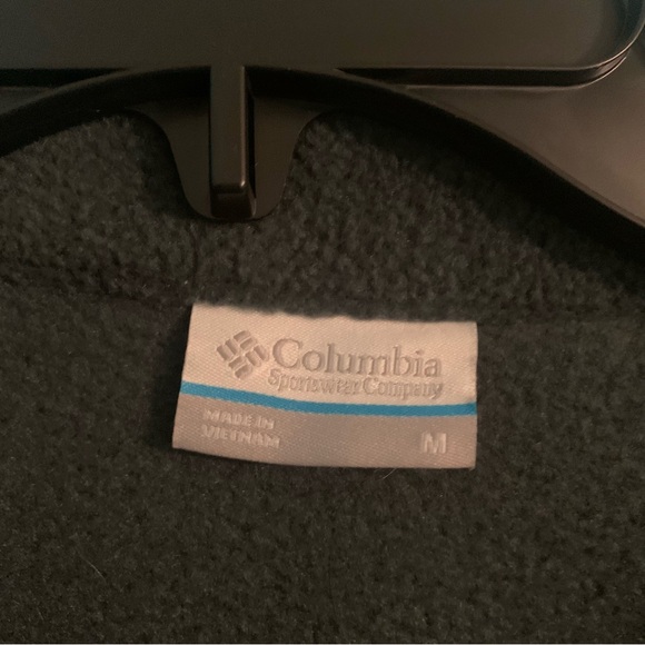 Dark hunter green fuzzy fabric Columbia  Zip Up Jacket women’s small - Picture 2 of 4